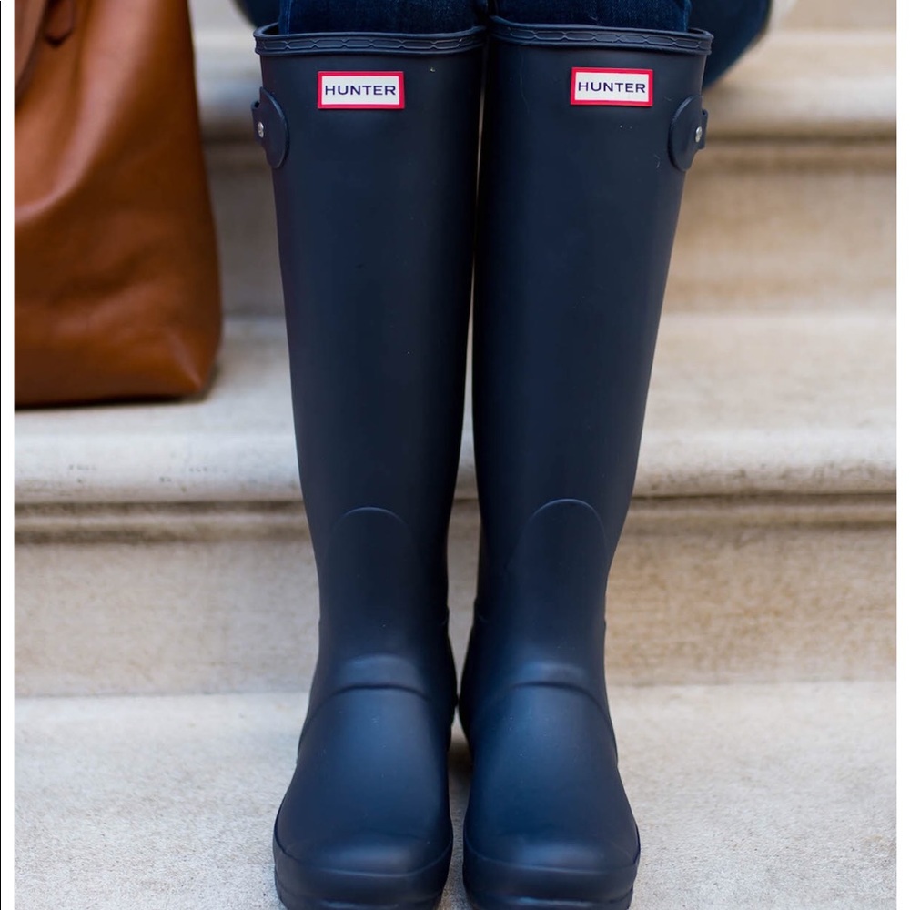 HUNTER original tall, matte navy rain boots
